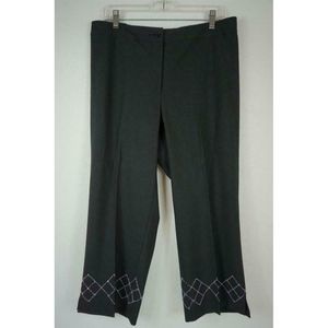 Karen Kane 14W Crop Pants Beaded Hem Dressy Black